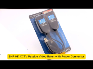 8MP HD-CVI/TVI/AHD/CVBS Passive Video Balun with Power Connector and RJ45 UTP CAT5/CAT5e/CAT6