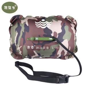 Wavesure Camouflage Nylon Double Airbag Swimming Floatation Marker Anti-stabbing Wind-resistant Buoyancy Aid for Swimming