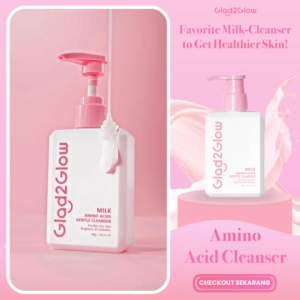 GLAD2GLOW MILK AMINO ACID Gentle Cleanser Facial Foam Face Wash Brightening and Hydrating Skin