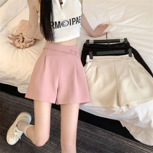 Slimming High Waist Thin Suit Shorts Womens Summer New Design Casual Pants Sweet Style Wide Leg Pants Polyester Fiber