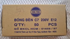 [Sỉ]Bóng đèn sợi đốt trái ớt đui E12 Hòa Thái (bóng quả nhót) đủ màu (Bảo hành chính hãng 6th)