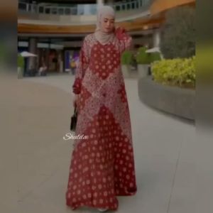 ROSELLA DRESS GAMIS TWILL RAYON CANDI MEKAR GAMIS BATIK CAP PEKALONGAN GAMIS SHALDA BATIK