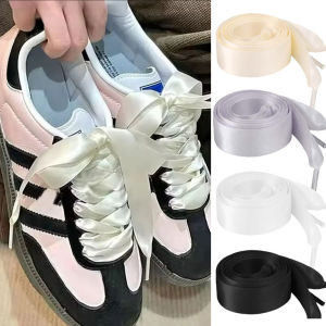 1คู่2ซม. กว้างรองเท้าซาติน Laces รองเท้าริบบิ้นผ้าไหมแบนยาวรองเท้าผ้าใบเชือกผูกรองเท้า120ซม.