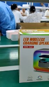 Loa Bluetooth G3 đèn sân khấu thông minh 11 màu kèm sạc không dây 10W Âm thanh nghe cực hay Có đồng hồ báo thức