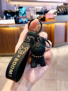 Móc khóa hình chó bulldog dễ thương móc chìa khoá keychain cún dog nhiều màu