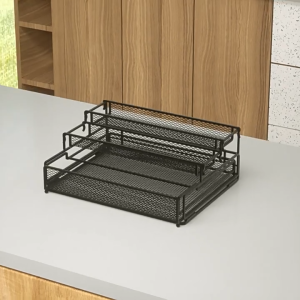 Kitchen Organizer 3 Tier Pull Out Shelf Spice Rack Desktop Spice Bottle Rack Space Saving