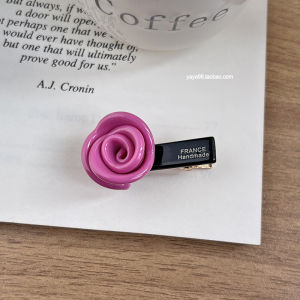 French Style Rose Flower Hair Clip Small Duckbill Side Hair Accessory Elegant Hairpin for Bangs And Frizz Fresh Outlined