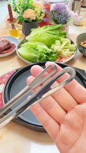 ready stock Food Tongs BBQ Tongs Steak and Bread Clamps Commercial Grill Scissors Anti-Scald BBQ Clamps