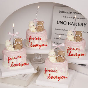 Valentines Day Love You Cake Decoration Plugin Heart Bear Rabbit Couple Dessert Decoration Baking Ornament Mice Gift