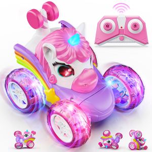 2.4G RC Unicorn Car for Girls – Remote Control Stunt Car with Lights Drift Chase Twist & Dance Fun Birthday & Holiday Gift