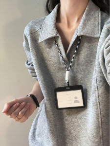 American Style Light Grey Long Sleeve Hoodie Womens Polo Shirt T-Shirt Collar Inner Wear Base Shirt Loose Fit Fashionable