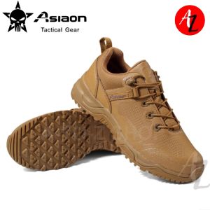 ASIAON 988 Tactical Boots Rain Proof Waterproof Training Shoes for Hiking and Outdoor Activities (Brown)