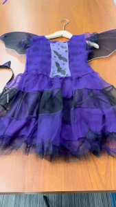 Halloween Costume for Kids Girls Bat Witch Costume Skirt Childrens Halloween Costumes Cosplay Cute Little Devil Witch Dress Roll Play Girl Dress 3-12yrs