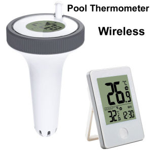 LCD Digital Wireless 60M Swimming Pool Water Thermometer Temperature Floating Outdoor Floating Time Clock Bathrooms Aquarium