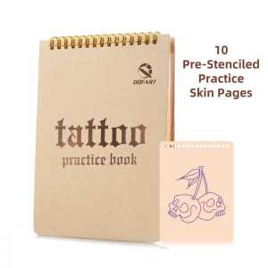 DQFART Blank Tattoo Practice Skin Book 10Pcs 1MM Permanent Makeup Accessories for Beginners and Experienced Artists