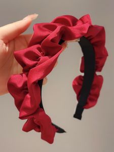 Red High Top Hong Kong Style Hairband Womens New 2024 Face Wash Hairband Headwear Versatile Outdoor Fashion Accessories