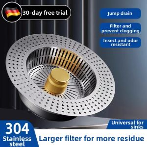 OUKUMAN | Universal Stainless Steel Kitchen Sink Drain Filter Press-type Stopper
