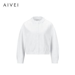 AIVEI | Youthful Bow Edge Beaded Long Sleeve Jacket