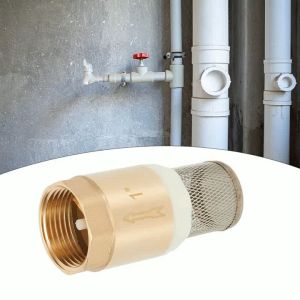 1/2in 3/4in 1in With Mesh Bottom Valve Anti-Backflow Brass Valve Straight-Through Filter Copper Core Vertical Check Valve