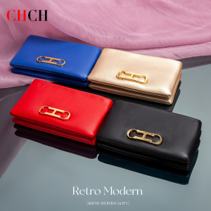 CHCH Womens Handbag Spring New Zipper Wallet High Quality 2-in-1 Womens Business Wallet