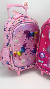 36cm 3D Cartoon Trolley School Backpack Kids Trolley Bag 14 (BGJAYA)