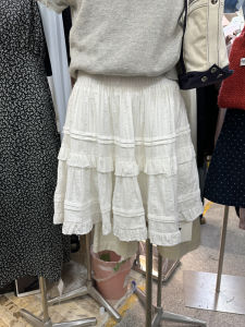 Loose High Waist Korean Style Short Skirt Elastic Splicing Wood Grain Edge Sweet Anti Aging Versatile Mini Skirt for Young Women