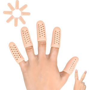 Silicone Finger Protectors Soft Breathable Gel Finger Cots with Hole Finger Cover for Eczema Wounds Cracking Blisters Broken Arthritis