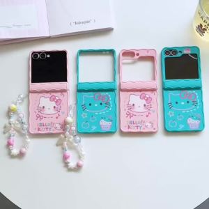 Sanrio | Ốp Điện Thoại Hello Kitty Cho Samsung Galaxy Z Flip 8/7/6/5 Hình Hoạt Hình Dễ Thương Chống Sốc Có Dây Buộc - Chống Trầy Xước Chống Bụi