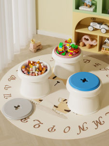 Thickened Plastic Small Stool Childrens Home Use Chair Living Room Low Stool Baby Toy Building Block Storage Stool Cute Style