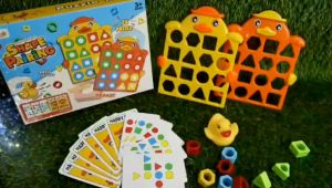 Matching game puzzle geometric duck mainan edukasi anak geometri bebek
