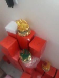 Tượng tỳ hưu phong thủy bằng bột đá trấn trạch chiêu Tài cao 15 cm rộng 10 cm đế xoay