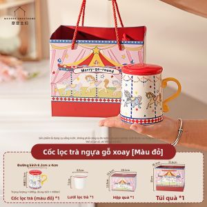 MODERN SWEETHOME | Tách Tách Nước Trà Thiết Kế Xoay Vòng Có Nắp