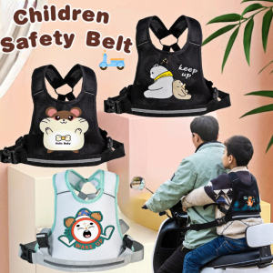 Children Safety Belt Cartoon Safety Harness Adjustable Motorcycle Bike Strap with Reflective Strip