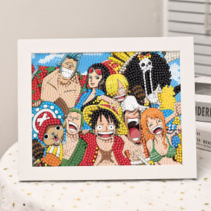 One Piece Kids Hand DIY Material Diamond Stickers Ultraman Bag Luffy Cartoon Kindergarten Spot Drill Stickers