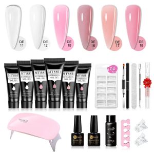 Bộ Sơn Gel Móng Tay Acrylic 18 Món Với Đèn UV 6W Lớp Phủ Bóng Dung Dịch Chống Dính & Dụng Cụ Làm Móng Để Nối Dài - Combo Gel Làm Móng Nhanh Chóng
