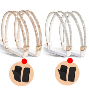 1/2Pairs Rhinestone High Heels Shoes Band Anti-loose Women Diamond Shoelaces Anti-drop Heel Straps Belt Drill Elastic Fixed Belt