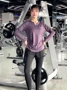 Plus Size Baju Sukan Wanita Lady Women Milk Silk T-Shirt Long Sleeve Running Hiking Gym Yoga Shirt