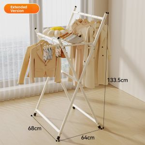 Hotata | Foldable Indoor/Outdoor Clothes Drying Rack Easy-to-Use Home Hanging Rod