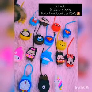 Gratis Ongkir - (30 ML) Botol Hand Sanitizer Cartoon / Holder With EmptyBottle / Gantungan Tas