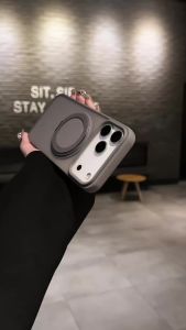 Luxury Metal Magnetic 360° Ring Stand Holder Phone Case For iPhone 17Air 16 15 14 13 12 11 Pro Max Plus For Magsafe Matte Cover