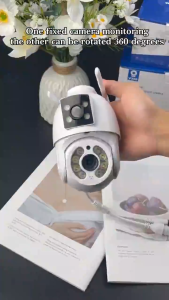V380 Pro Outdoor Dual Lens CCTV Camera 8MP Wireless waterproof Full Color Night Vision IP Security Camera Human Motion Detection PTZ Control Two-way Audio