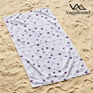 Lavender Heart Confetti Luxury Beach Towels Crafted from Combed Cotton Plush and Absorbent Beach Towel or Pool Towels