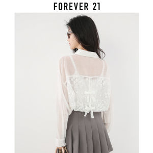 Forever21 | Áo Sơ Mi Nhẹ Pháp Kiểu Nơ Ren Nữ