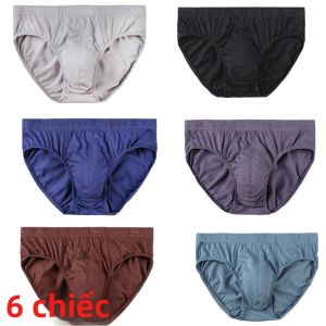 6 Cái/Lô Quần Lót Nam 100% Cotton Thoáng Khí Quần Boxer Thoải Mái Đồ Lót Nam Size Lớn XL-5XL Quần Lót Dệt Kim Màu Đơn