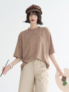 Summer New Loose Womens Short Sleeve T-shirt Dyed Tie Dye Casual round Neck Top by Universal Gravitation Museum