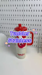 Tumbler Stainless Vacuum 900ml Portable Thermos Botol Minum Besar Tahan Panas Dingin 24 Jam Termos Air Panas Tumblr Aesthetic Dengan Desain Karakter Lucu -2253