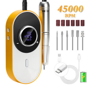 Máy Khoan Móng Điện Sạc Lại 45000 Vòng/phút Với Pin 8 Giờ Màn Hình LCD HD Dụng Cụ Làm Móng Chuyên Nghiệp Cấp Salon