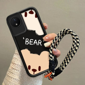 casing hp Vivo Y02 Y02t Y02A terbaru 2025 Dua beruang kartun Model wanita Anti -fall Sastra dan Seni