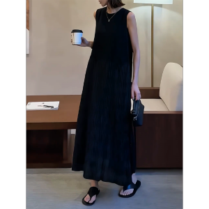 QINGNAER | Sleek Loose Fit Minimally Styled Sleeveless Summer Women Dress