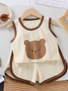 Cotton Childrens Sleeveless Vest Set